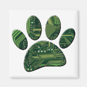 Dog Pawprint Circuit Board Magneet (Voorkant)