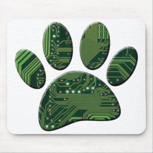 Dog Pawprint Circuit Board Muismat