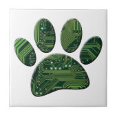 Dog Pawprint Circuit Board Tegeltje (Voorkant)