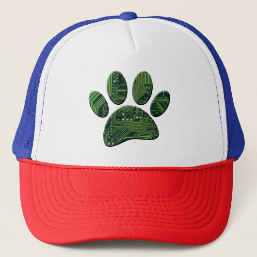 Dog Pawprint Circuit Board Trucker Pet (Voorkant)