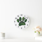 Dog Pawprint Electronic Circuit Board Ronde Klok (Huis)