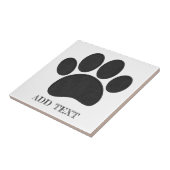 Dog Pawprint Faux Borduurwerk Aangepaste tekst Tegeltje (Zijkant)