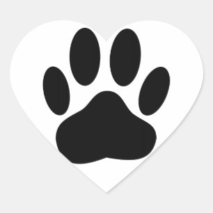 Dog Pawprint Hart Sticker