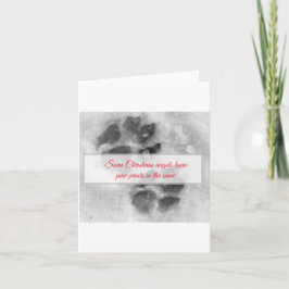 Dog Pawprint in Snow Christmas decoration. Kaart