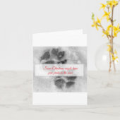 Dog Pawprint in Snow Christmas decoration. Kaart (Gele Bloem)