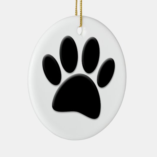 Dog Pawprint Keramisch Ornament (Rechts)