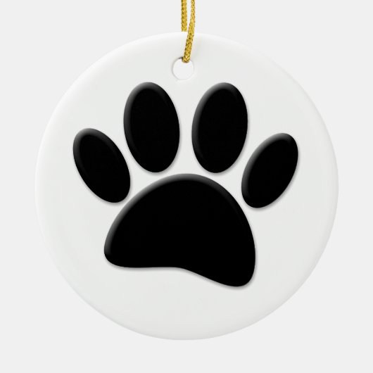 Dog Pawprint Keramisch Ornament (Voorkant)