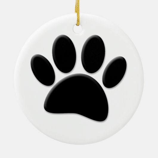 Dog Pawprint Keramisch Ornament (Achterkant)
