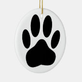 Dog Pawprint Keramisch Ornament (Rechts)