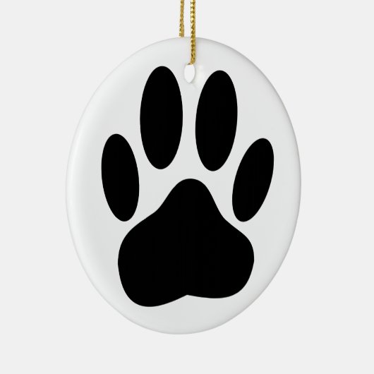 Dog Pawprint Keramisch Ornament (Rechts)