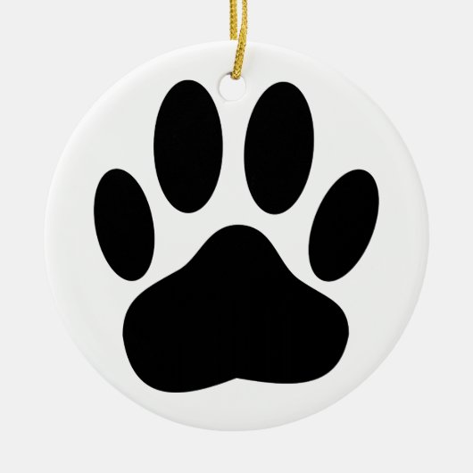 Dog Pawprint Keramisch Ornament (Voorkant)