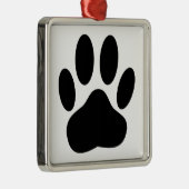 Dog Pawprint Metalen Ornament (Rechts)