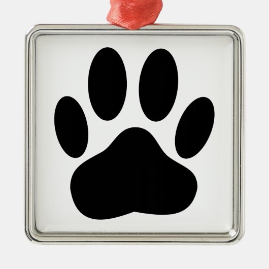 Dog Pawprint Metalen Ornament (Voorkant)