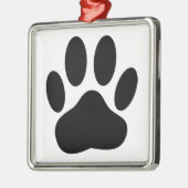 Dog Pawprint Metalen Ornament (Links)