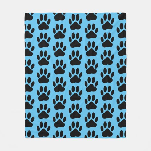Dog Pawprint op Blue Fleece Blanket Deken (Voorkant)