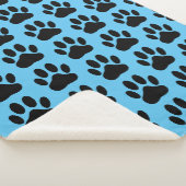 Dog Pawprint op Blue Sherpa Blanket Deken (3/4)