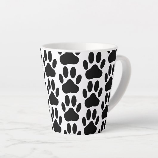 Dog Pawprint Patroon Latte Mok (Rechterhoek)