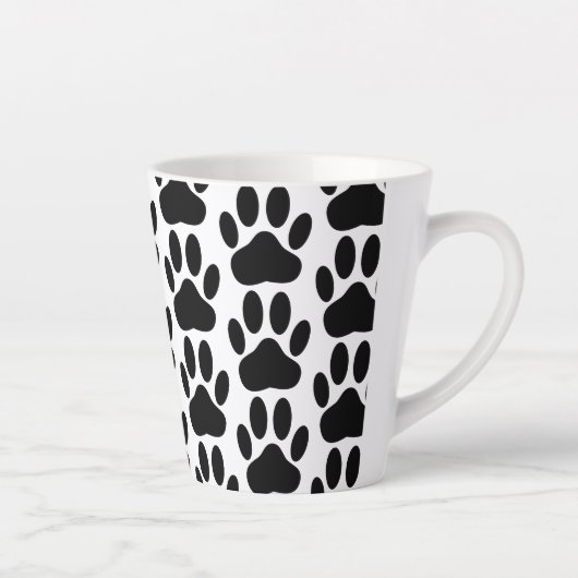 Dog Pawprint Patroon Latte Mok (Rechts)