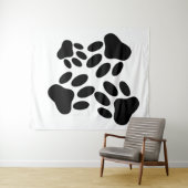 Dog Pawprint Patroon Wandkleed (In Situ (horizontaal))