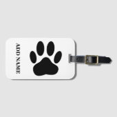 Dog Pawprint Persoonlijke naam Bagagelabel (Voorkant (horizontaal))