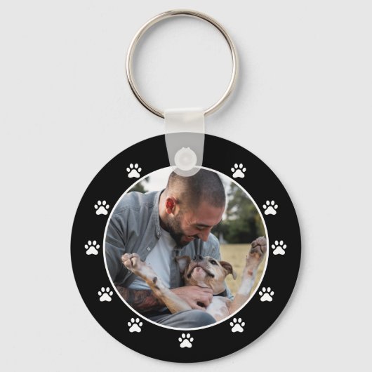 Dog Pawprint Pet Foto Sleutelhanger (Voorkant)