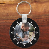 Dog Pawprint Pet Foto Sleutelhanger (Voorkant)