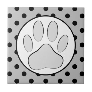 Dog Pawprint Polka Dots Rond Lijst Tegeltje