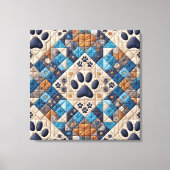 Dog Pawprint Quilt Design Canvas Afdruk (Voorkant)