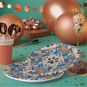 Dog Pawprint Quilt Design Papieren Bordje