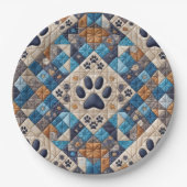Dog Pawprint Quilt Design Papieren Bordje (Voorkant)