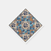 Dog Pawprint Quilt Design Servet (Hoek)