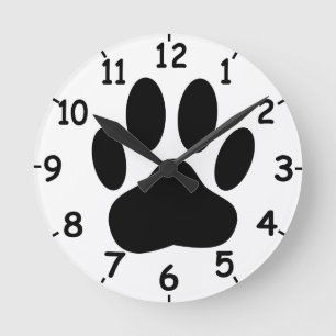 Dog Pawprint Ronde Klok