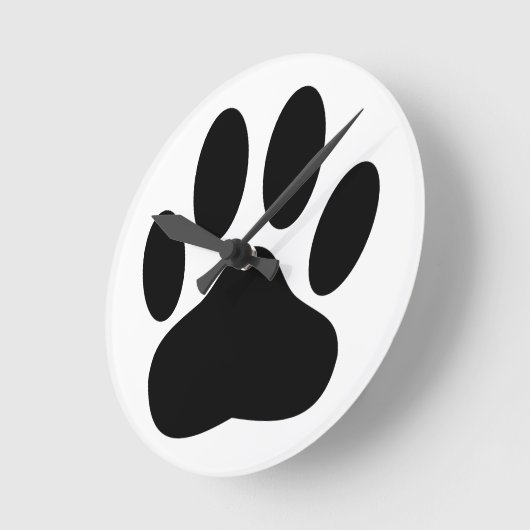 Dog Pawprint Ronde Klok (Hoek)