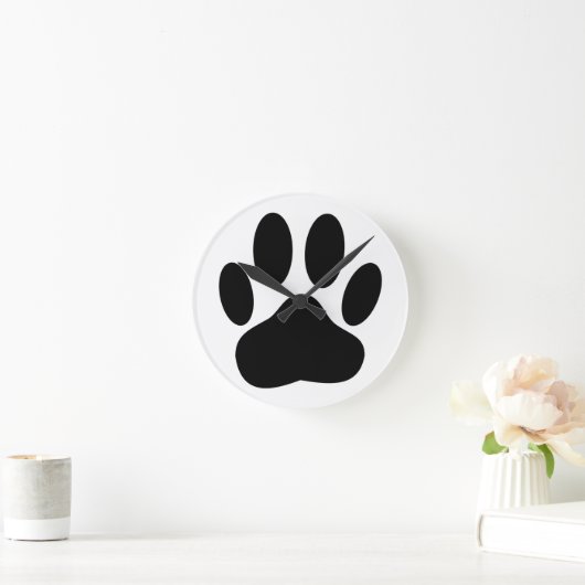 Dog Pawprint Ronde Klok (Huis)