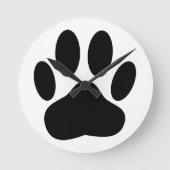 Dog Pawprint Ronde Klok (Voorkant)