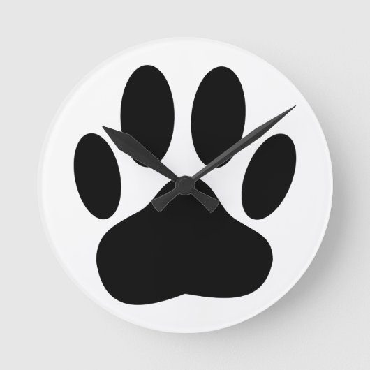 Dog Pawprint Ronde Klok (Voorkant)