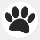 Dog Pawprint Ronde Sticker (Voorkant)