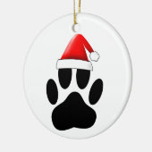 Dog Pawprint Santa Hat Keramisch Ornament (Links)