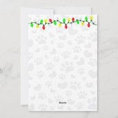 Dog Pawprint Santa Hat-kerstlampjes Feestdagenkaart (Achterkant)