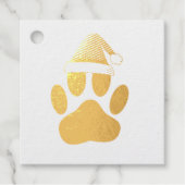 Dog Pawprint Santas Pet Bedankjes Labels (Voorkant)