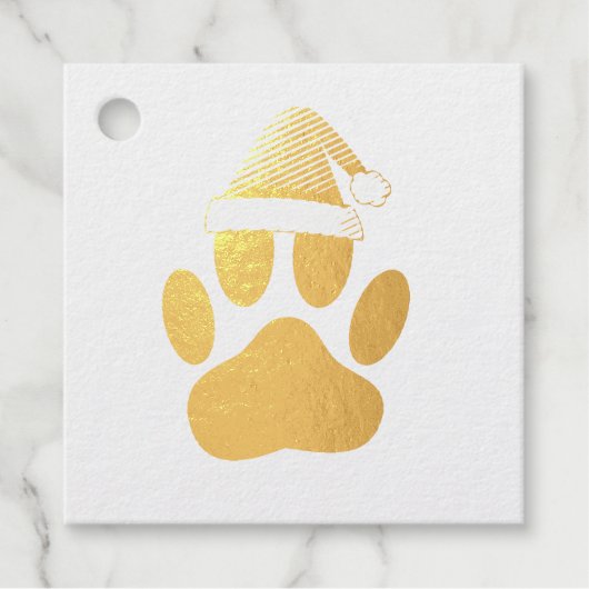 Dog Pawprint Santas Pet Bedankjes Labels (Voorkant)