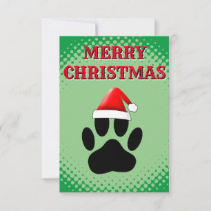 Dog Pawprint Santas Pet Kaart