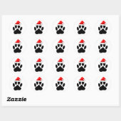 Dog Pawprint Santas Pet Ronde Sticker (Vel)