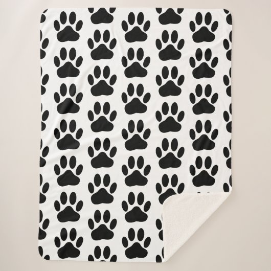 Dog Pawprint Sherpa Deken (Voorkant)