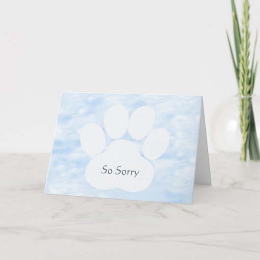 Dog Pawprint So Sorry Sympathy Card Kaart (Voorkant)