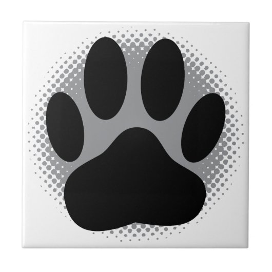 Dog Pawprint Square Custom Tegeltje (Voorkant)