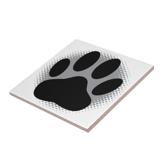 Dog Pawprint Square Custom Tegeltje (Zijkant)