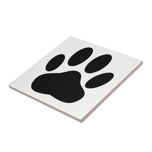 Dog Pawprint Square Tegeltje (Zijkant)