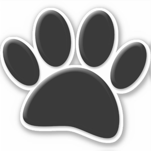 Dog Pawprint Sticker (Voorkant)