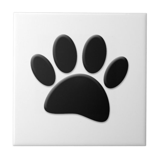 Dog Pawprint Tegeltje (Voorkant)